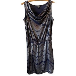 Draped Neck Mesh Sleeveless Dress